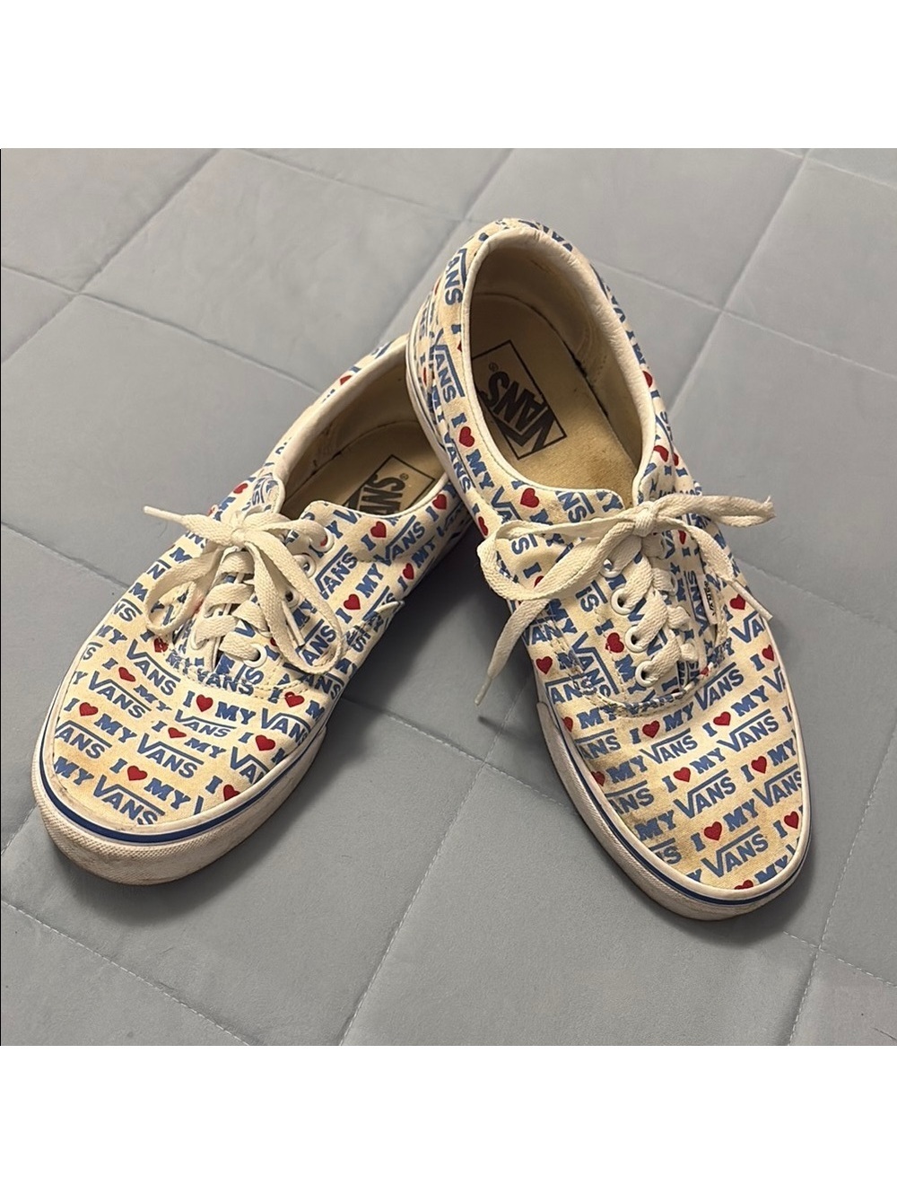 Vans I Love Vans White and Blue Sneakers [COPY]